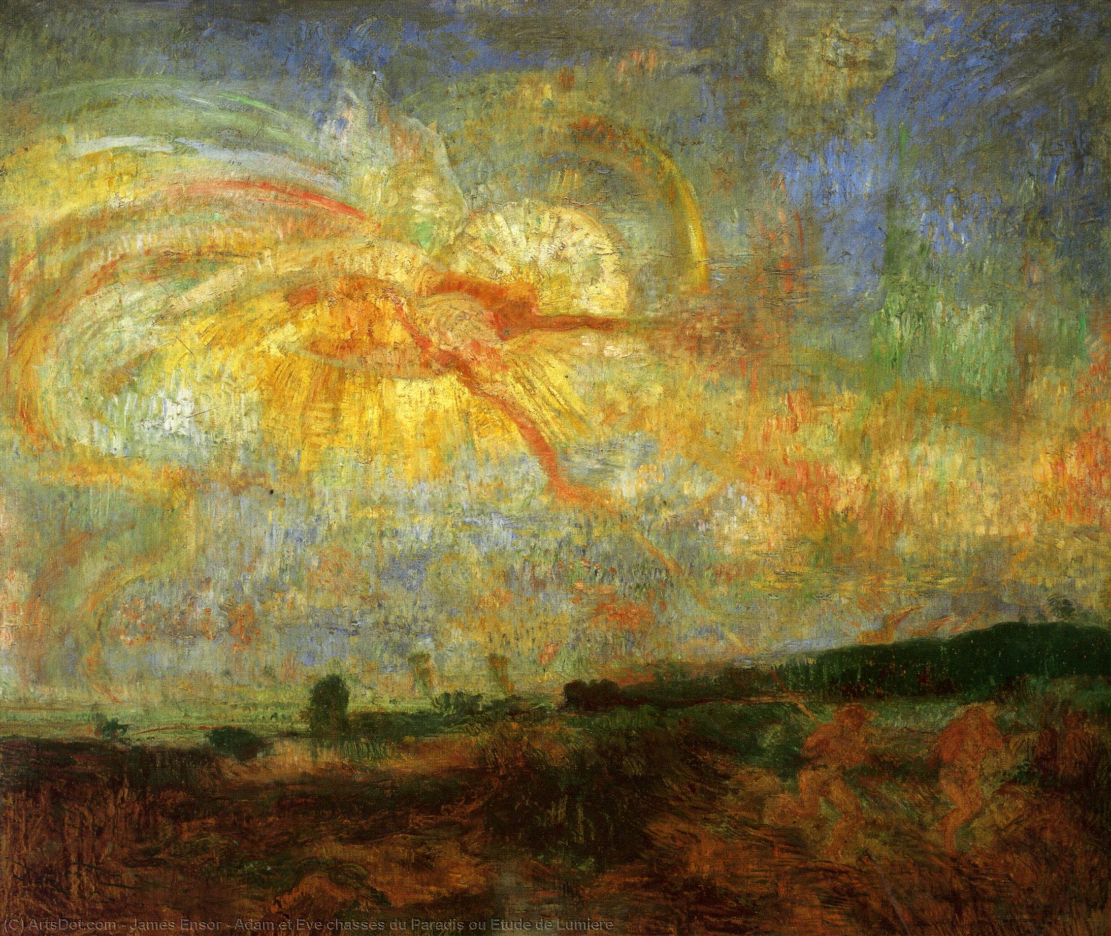 Adam Et Eve Chasses Du Paradis Ou Etude De Lumiere — James Ensor