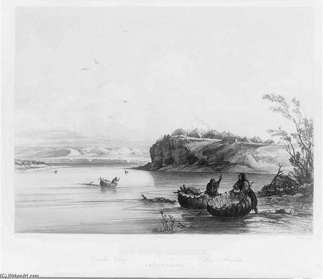 Mandan Village — Karl Bodmer