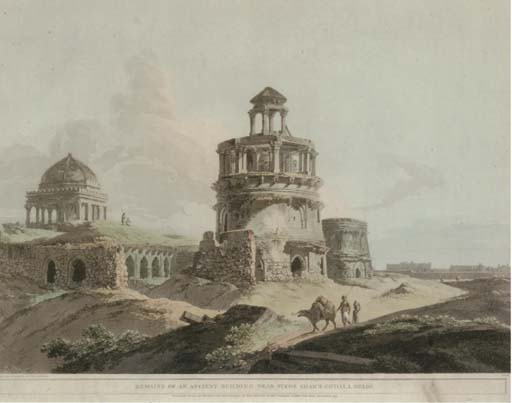 Remains Of And An Ancient Building Near Firoz Shah's Cotilla, Delhi — Thomas Daniell