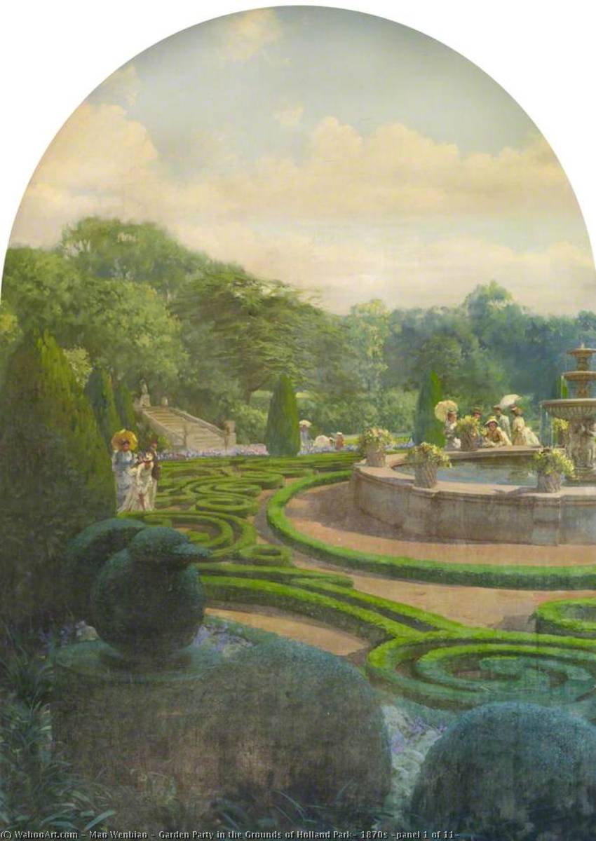Garden Party In The Grounds Of Holland Park, 1870s (panel 1 Of 11) — Mao Wenbiao