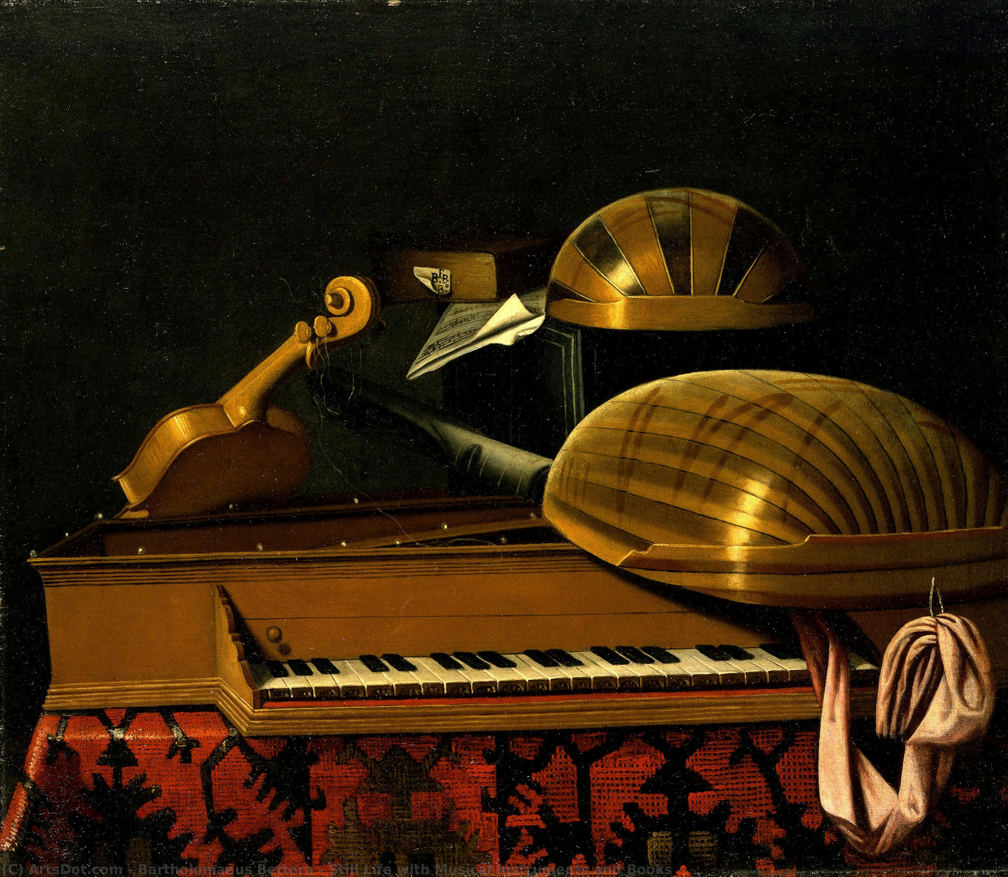 Still Life With Musical Instruments And Books — Bartholomaeus Bettera