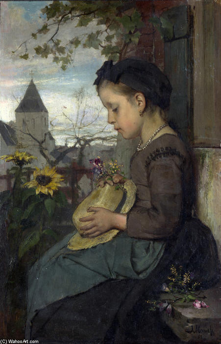 A Girl Seated Outside A House — Jacob Henricus Maris