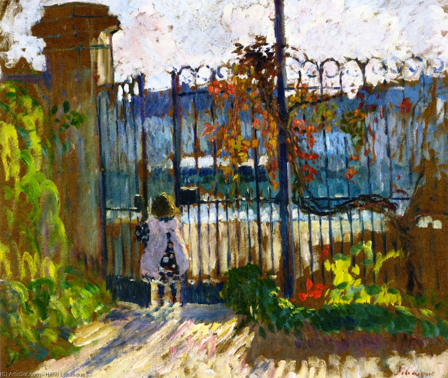 Lagny, Nono At The Garden Gate — Henri Lebasque