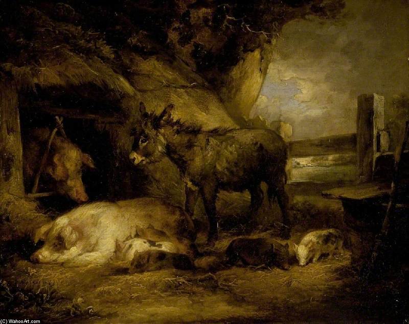 Donkey And Pigs — Джордж Морленд