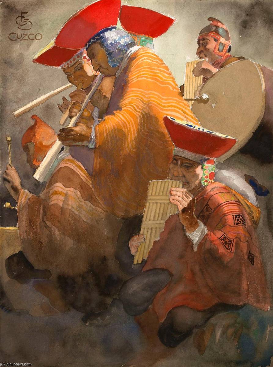 Inca Musicians (quecha) Near Cuzco, Peru — Carl Folke Sahlin