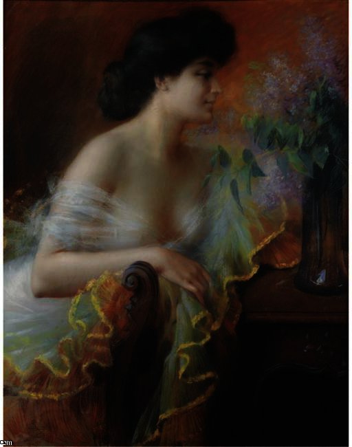 Woman With A Bouquet Of Lilac — Delphin Enjolras