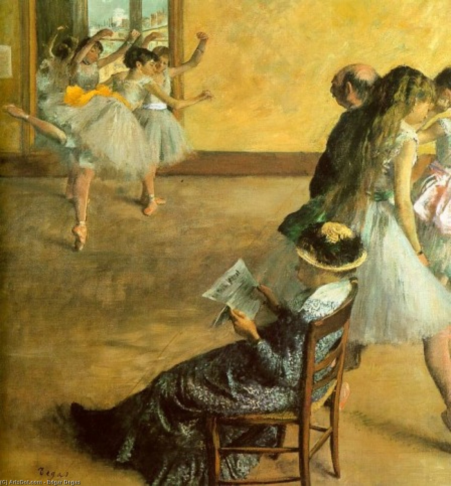 Ballet Class, Oil On Canvas, Philadelphia Museum — Edgar Degas