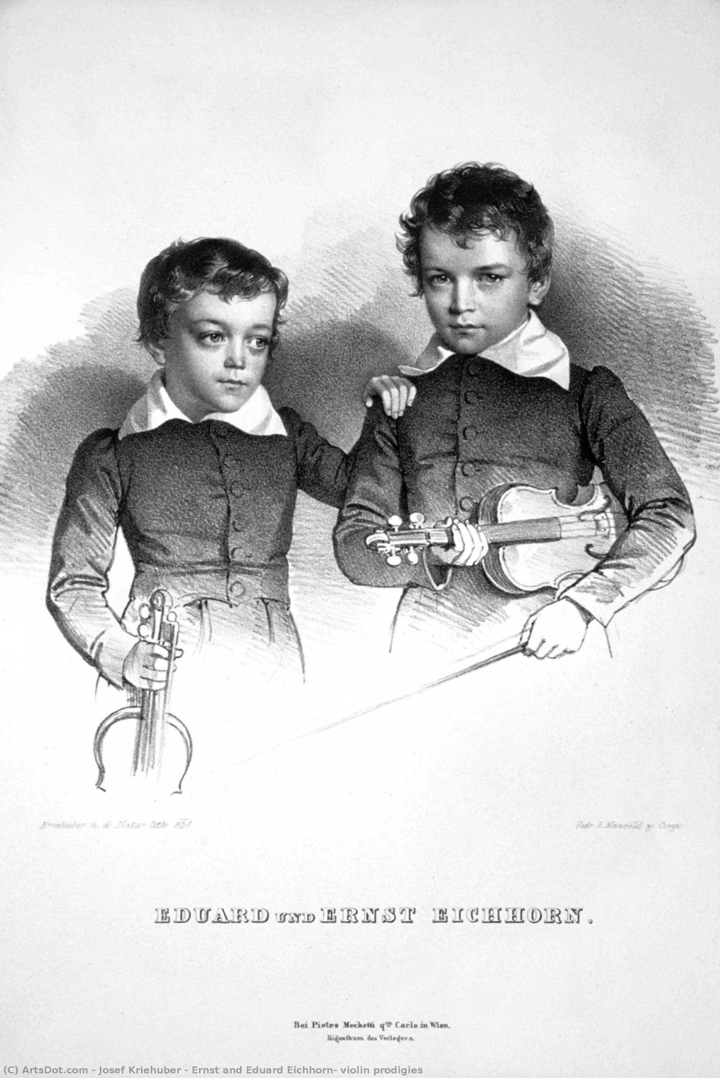 Ernst And Eduard Eichhorn, Violin Prodigies — Josef Kriehuber