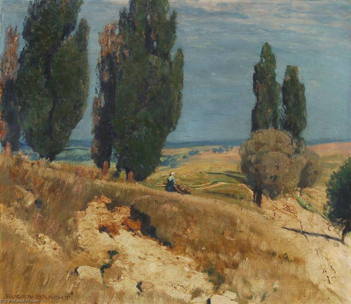 Late Summer Day On The Heath (spätsommertag In Der Heide) (also Known As Mediterranean Landscape In Summer (sommerliche Südliche Landschaft)) — Eugen Felix Prosper Bracht