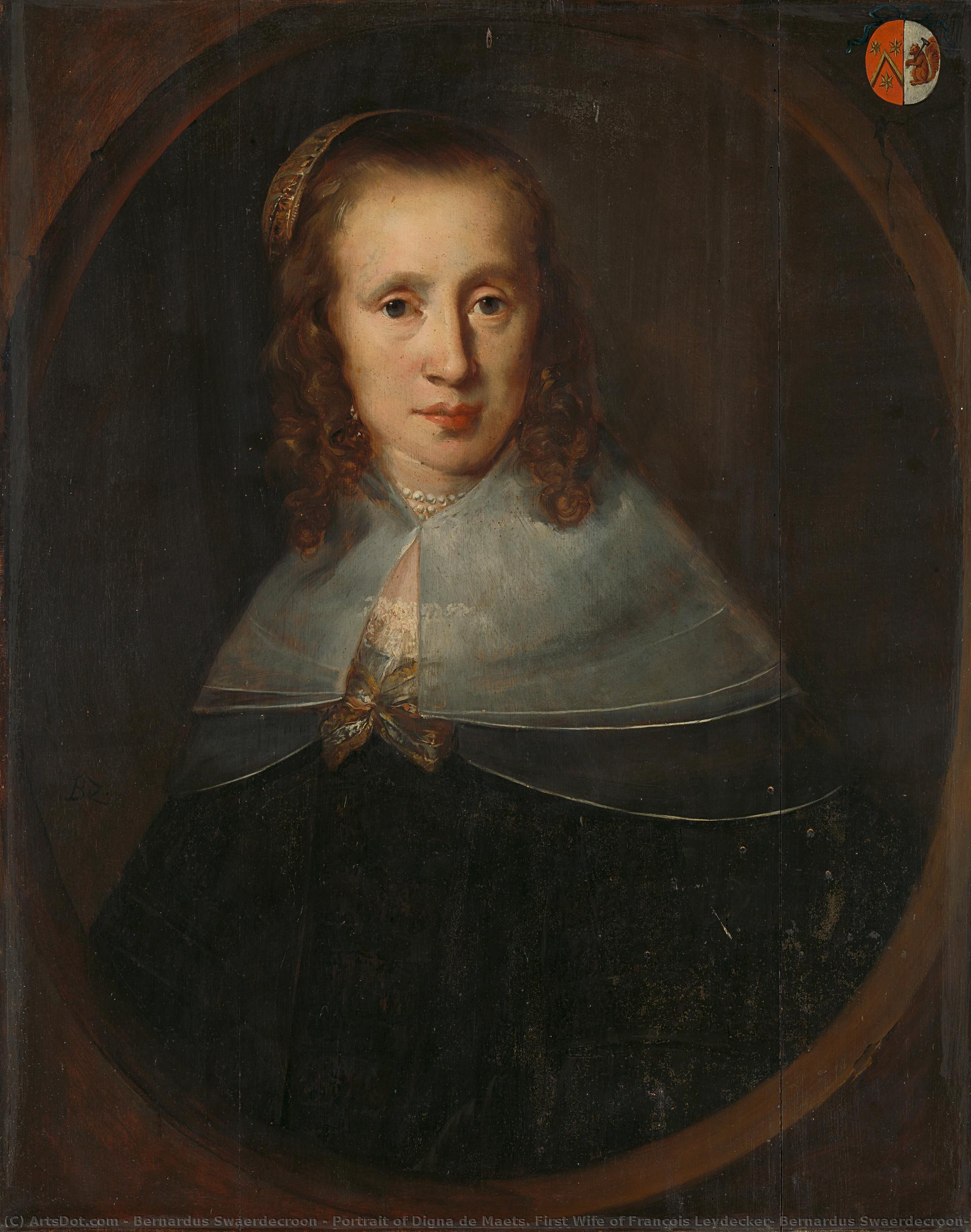 Portrait Of Digna De Maets. First Wife Of François Leydecker, Bernardus Swaerdecroon, 1640 - 1654 — Bernardus Swaerdecroon