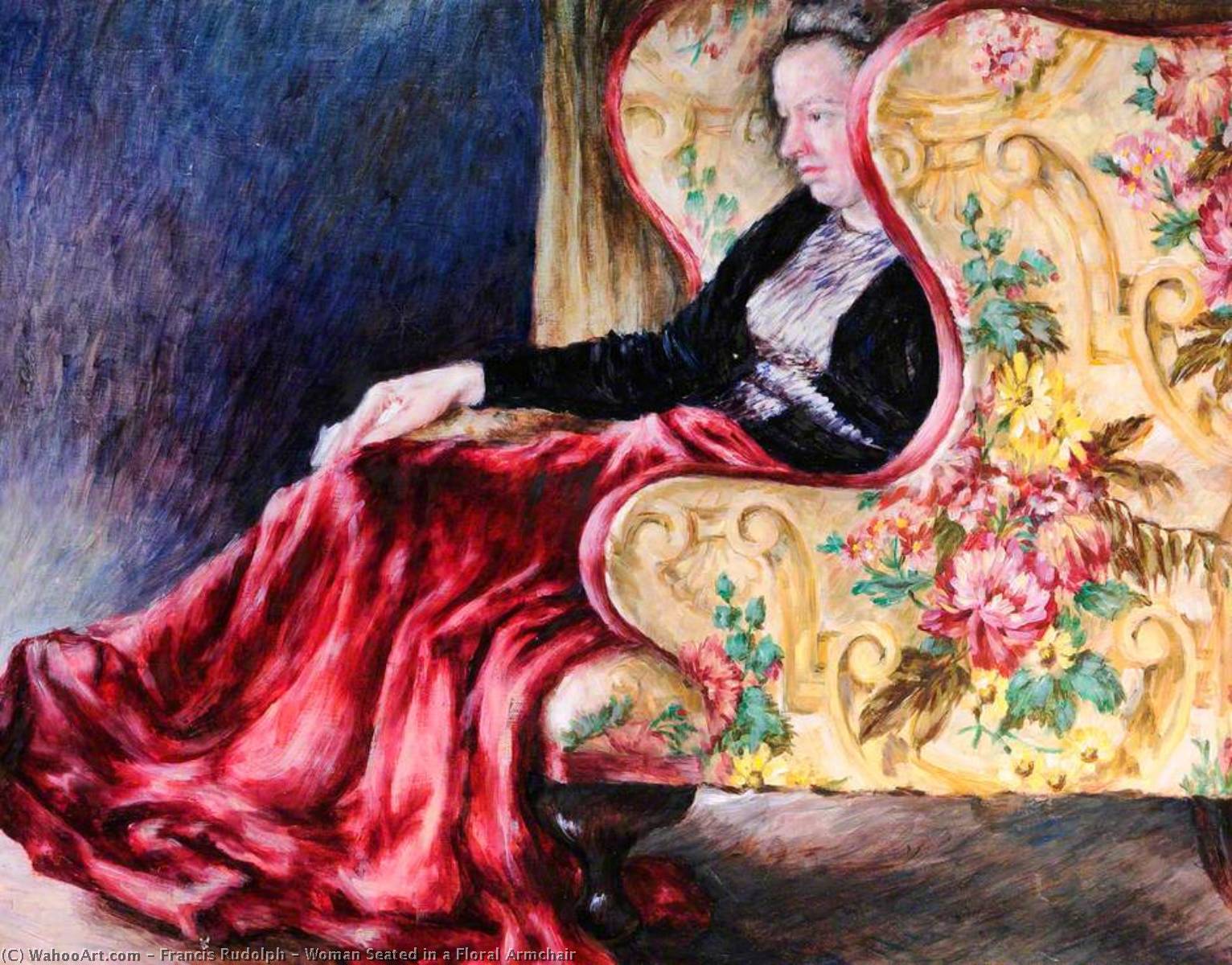 Woman Seated In A Floral Armchair — Francis Rudolph