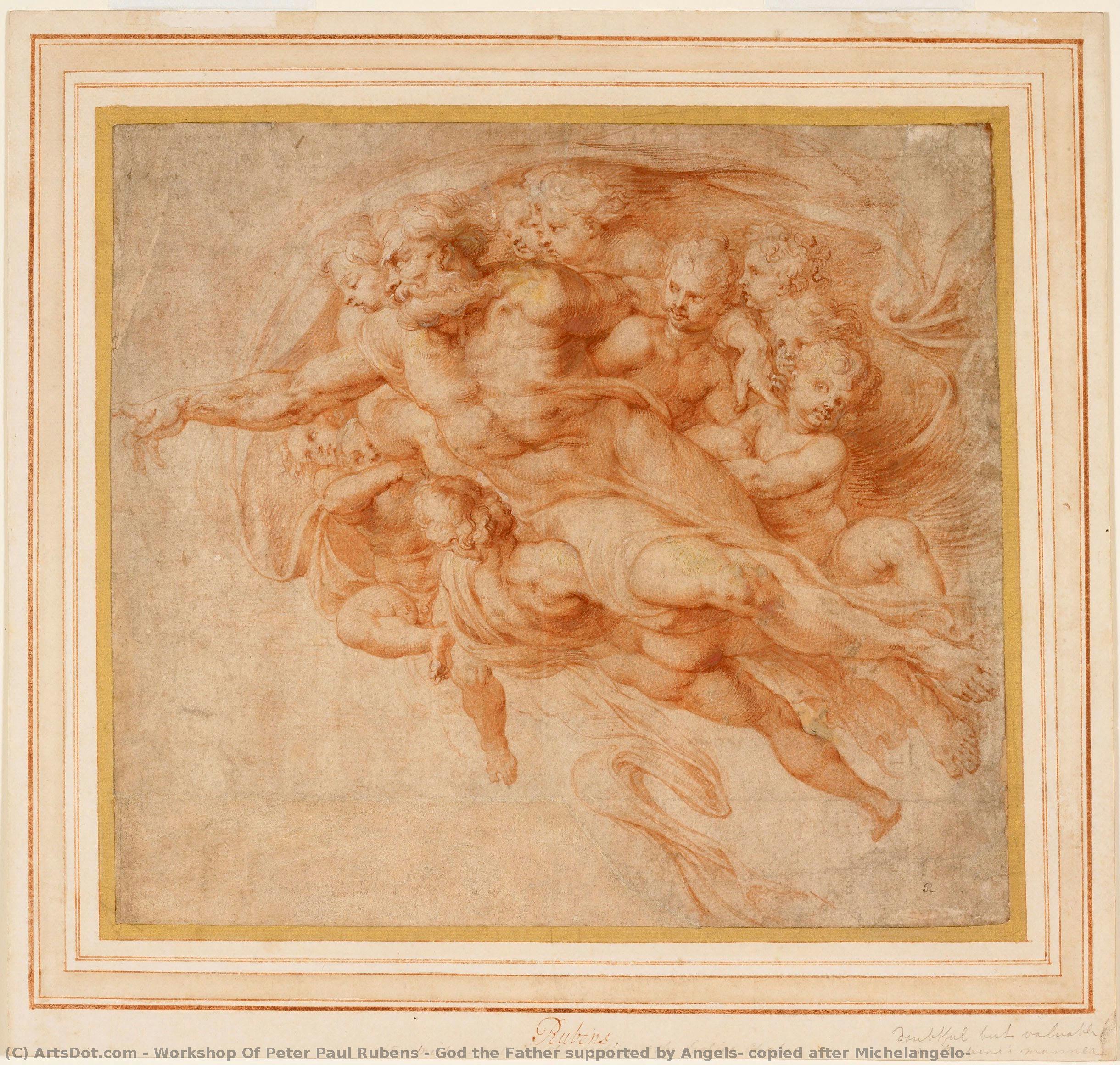 God The Father Supported By Angels, Copied After Michelangelo — ピーテル・パウル・ルーベンスの工房