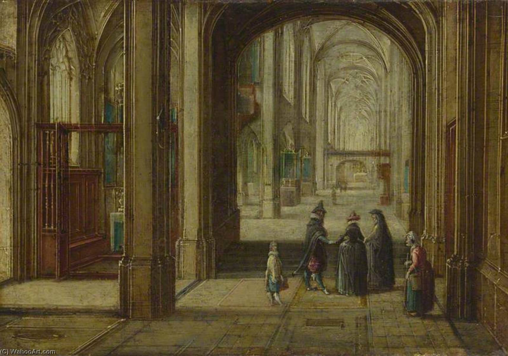 The Interior Of A Gothic Church Looking East — Hendrick Van Steenwijck The Younger