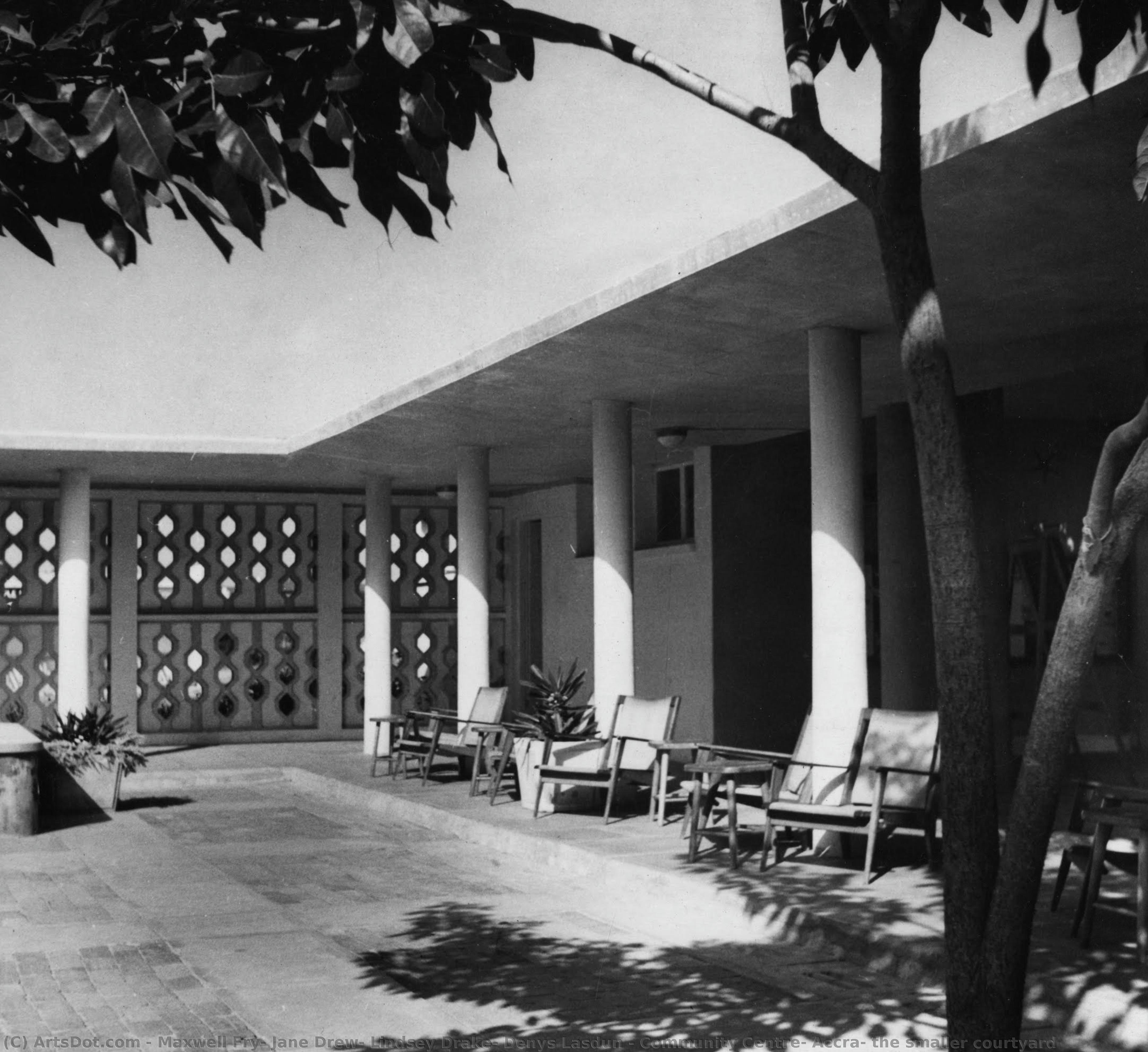 Community Centre, Accra: The Smaller Courtyard — Maxwell Fry, Jane Drew, Lindsey Drake, Denys Lasdun