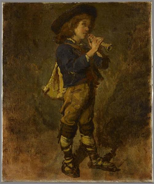 Jeune Italien Jouant De La Flûte — Thomas Couture
