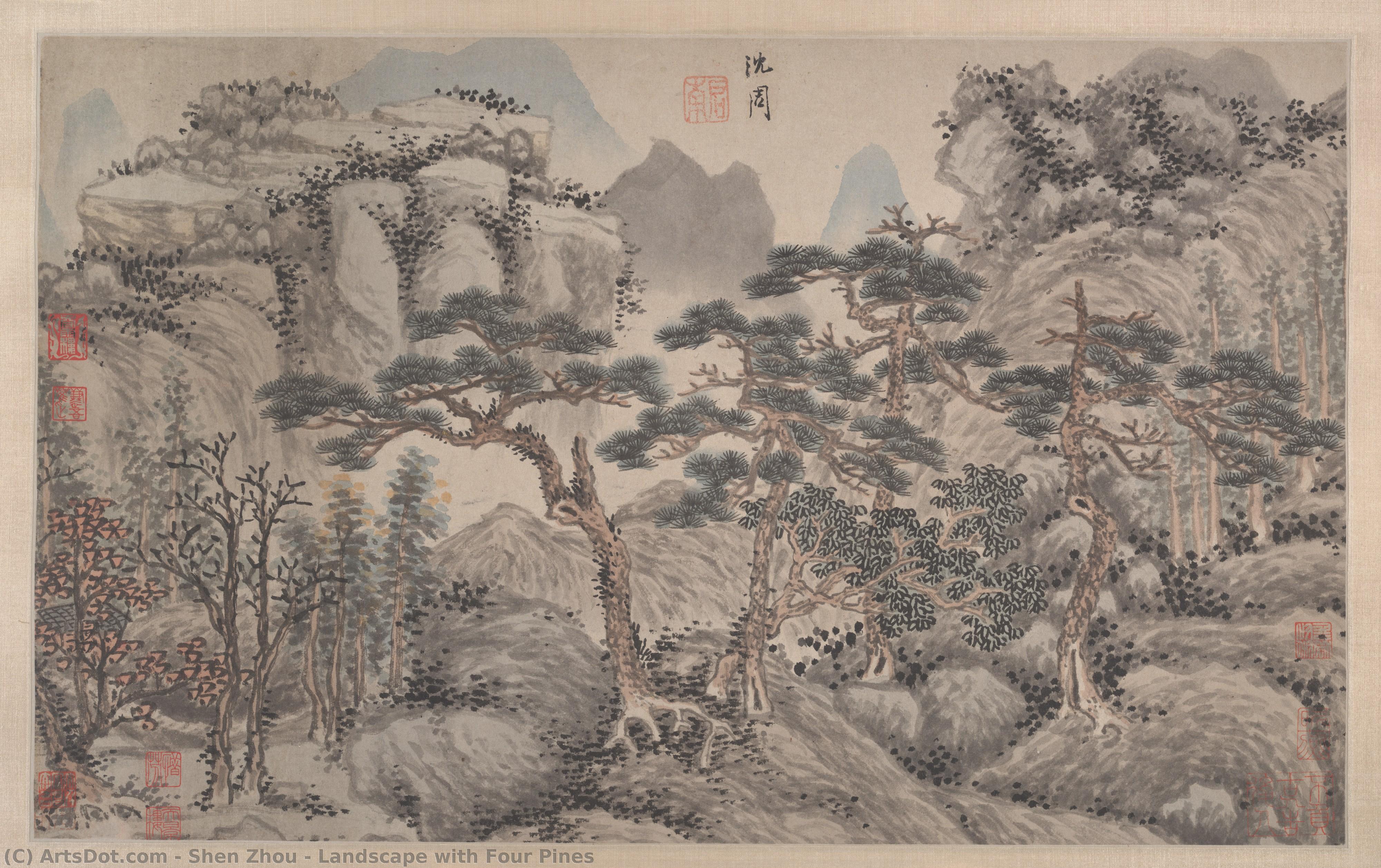 Landscape With Four Pines — Shen Zhou