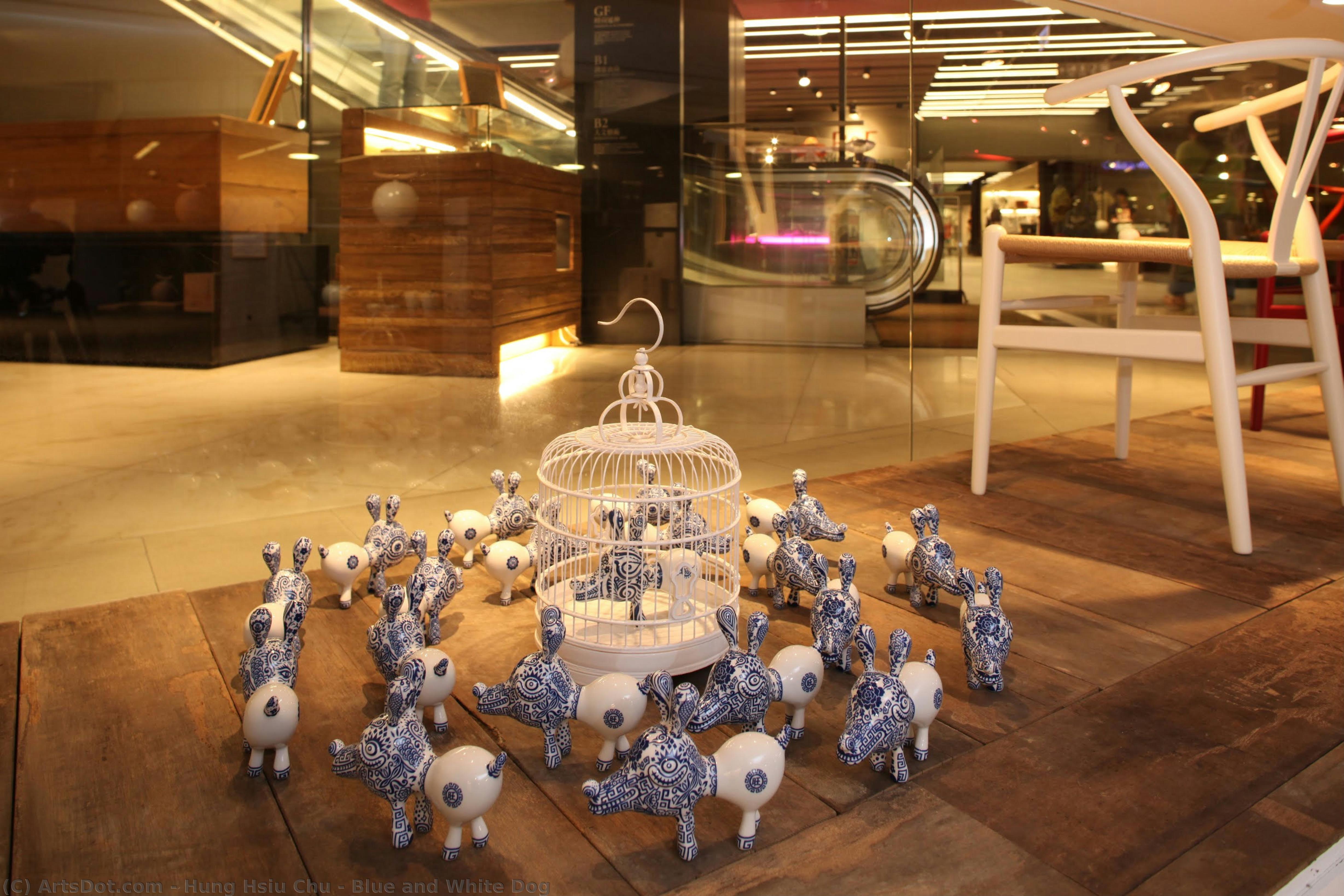Blue And White Dog — Hung Hsiu Chu