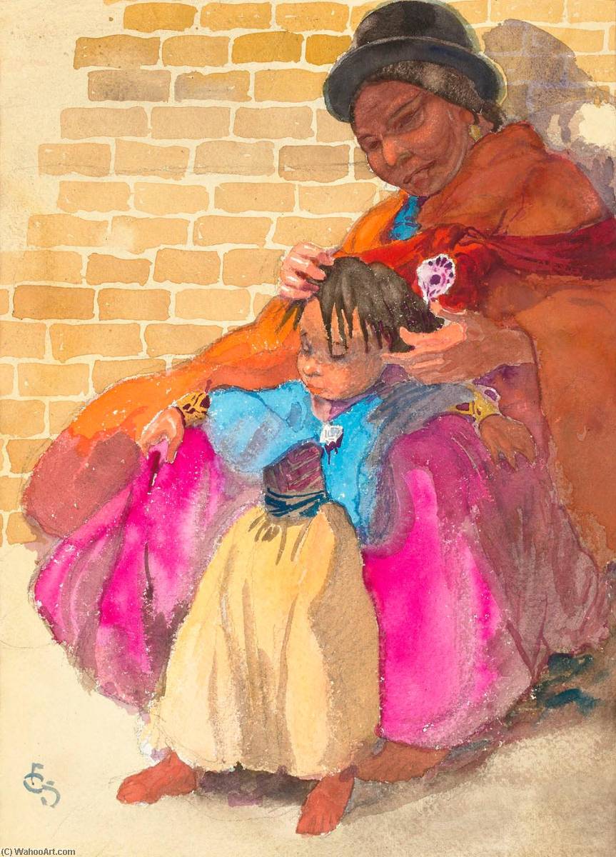 Woman And Child, Indians, Bolivia — Carl Folke Sahlin