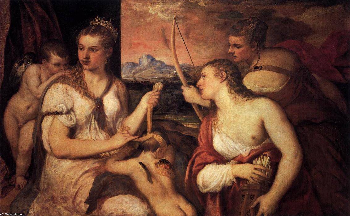 Venus Blindfolding Cupid — Тициан