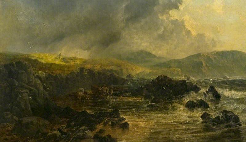 Picking Up Wreckage On A Rocky Shore — John Wright Oakes