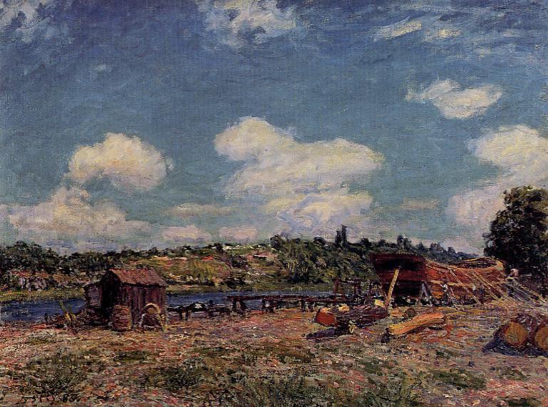 Boatyard At Saint Mammes — Alfred Sisley
