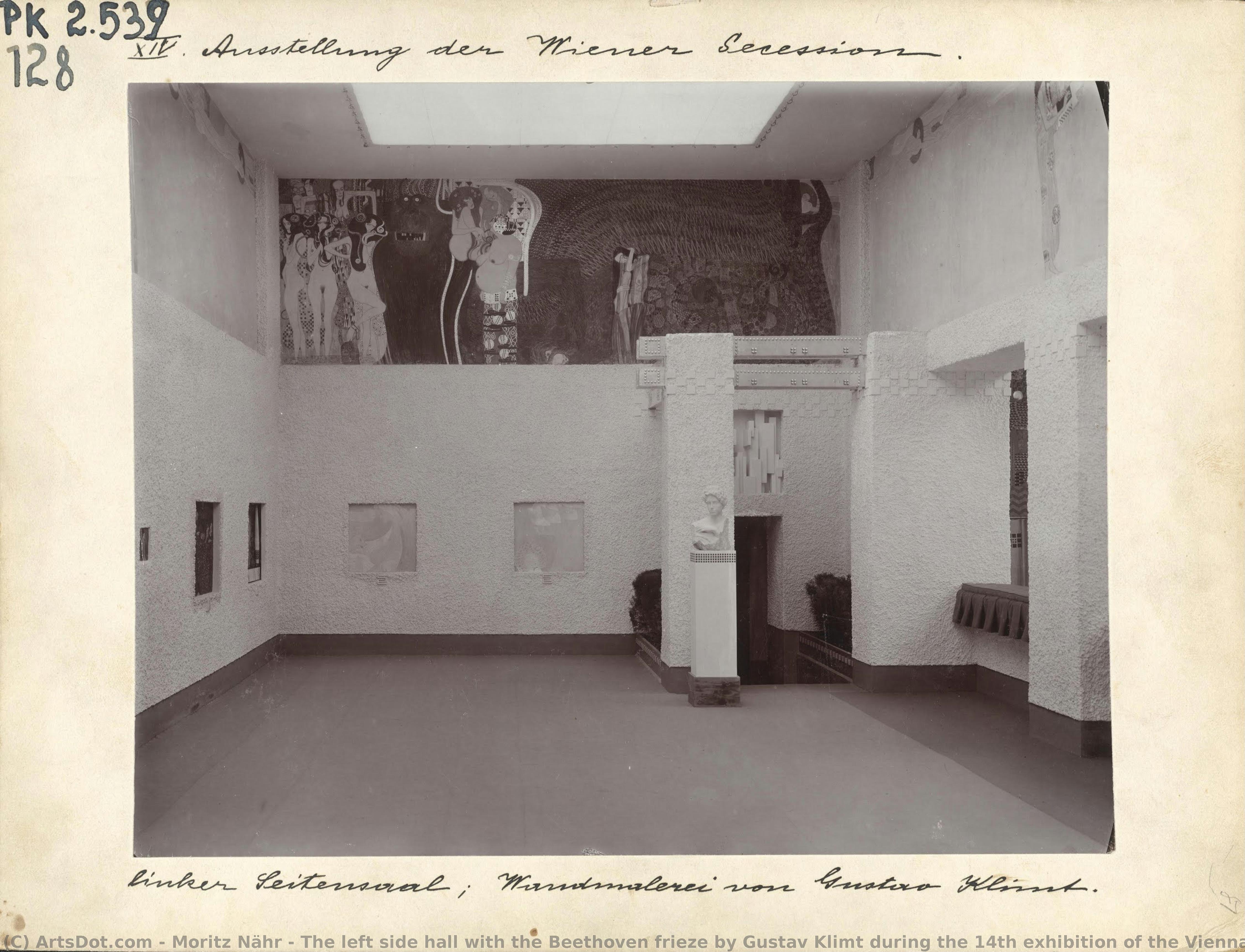The Left Side Hall With The Beethoven Frieze By Gustav Klimt During The 14th Exhibition Of The Vienna Secession — Moritz Nähr