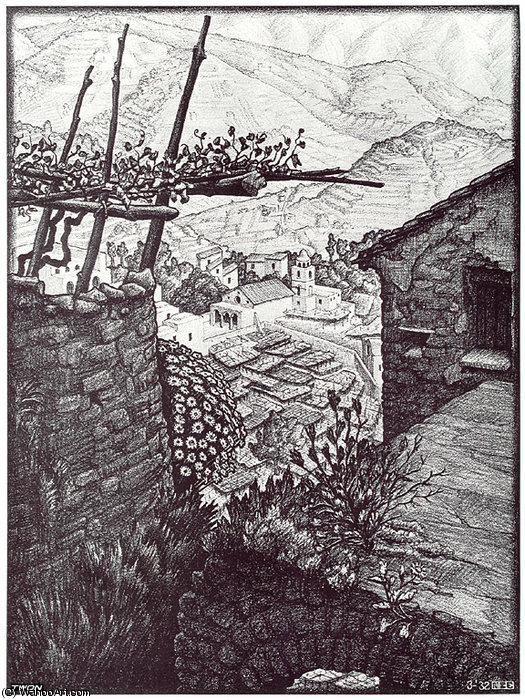Hamlet Of Turello Southern Italy — Maurits Cornelis Escher