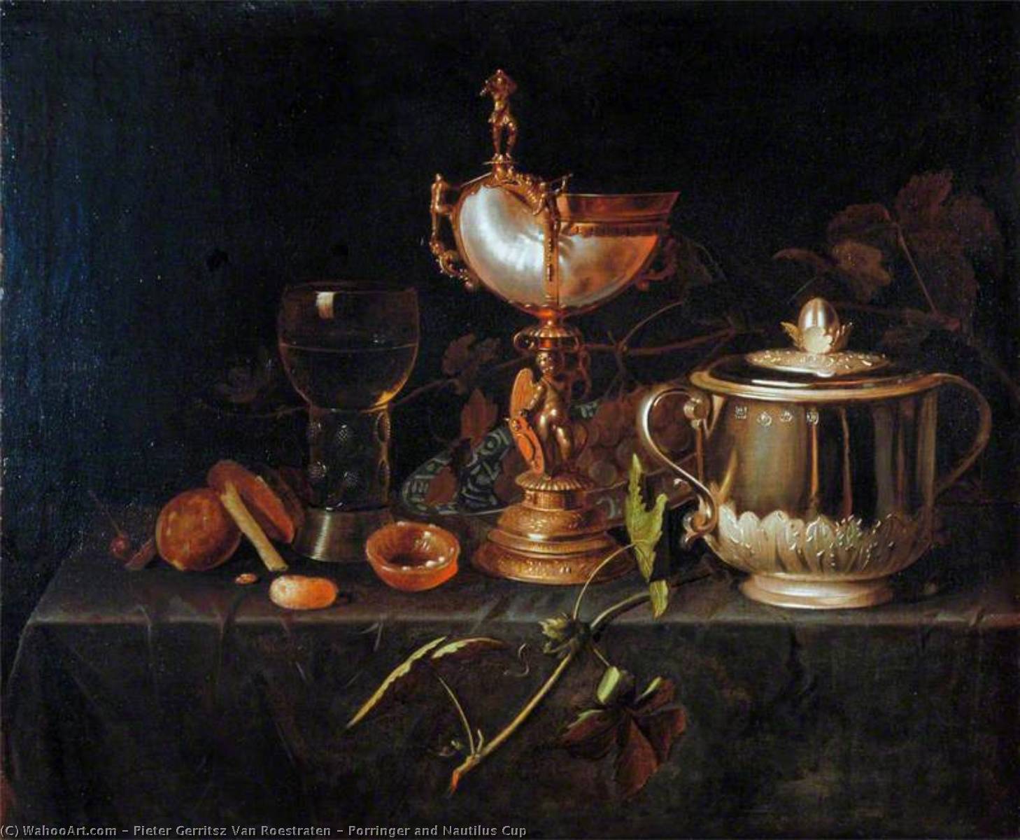 Porringer And Nautilus Cup — Pieter Gerritsz Van Roestraten