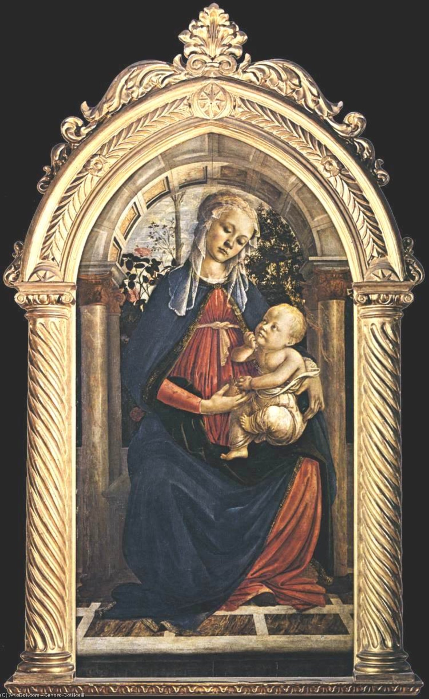 Madonna Der Rosenruh (auch Bekannt Als Madonna Del Roseto) — Sandro Botticelli