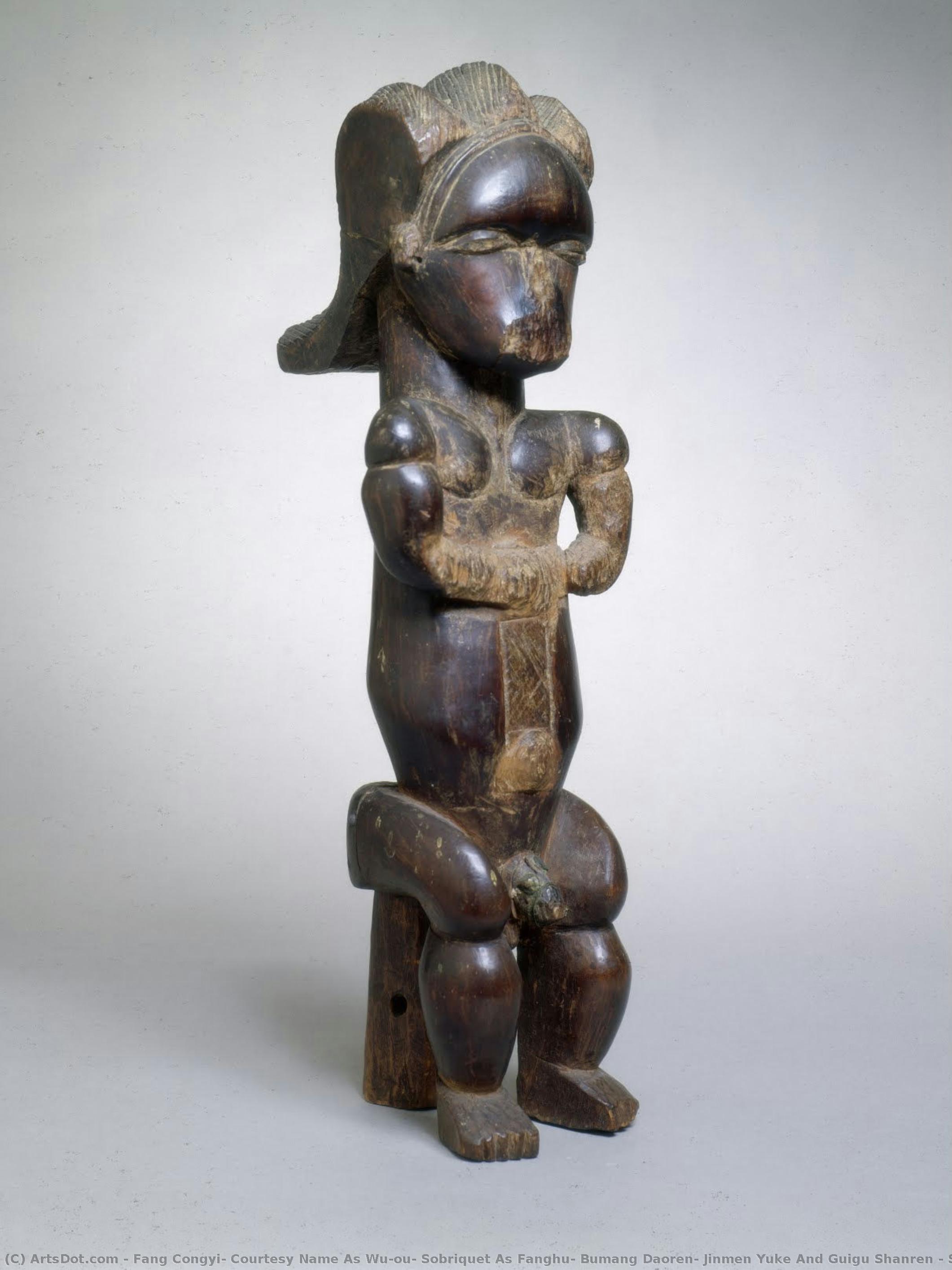 Seated Male Figure From A Reliquary Ensemble (bieri) — Fang Congyi, Courtesy Name As Wu'ou, Sobriquet As Fanghu, Bumang Daoren, Jinmen Yuke And Guigu Shanren