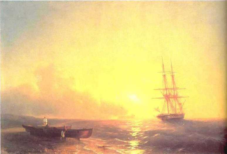 Fishermen On Coast Of Sea — Ivan Konstantinovich Aivazovsky