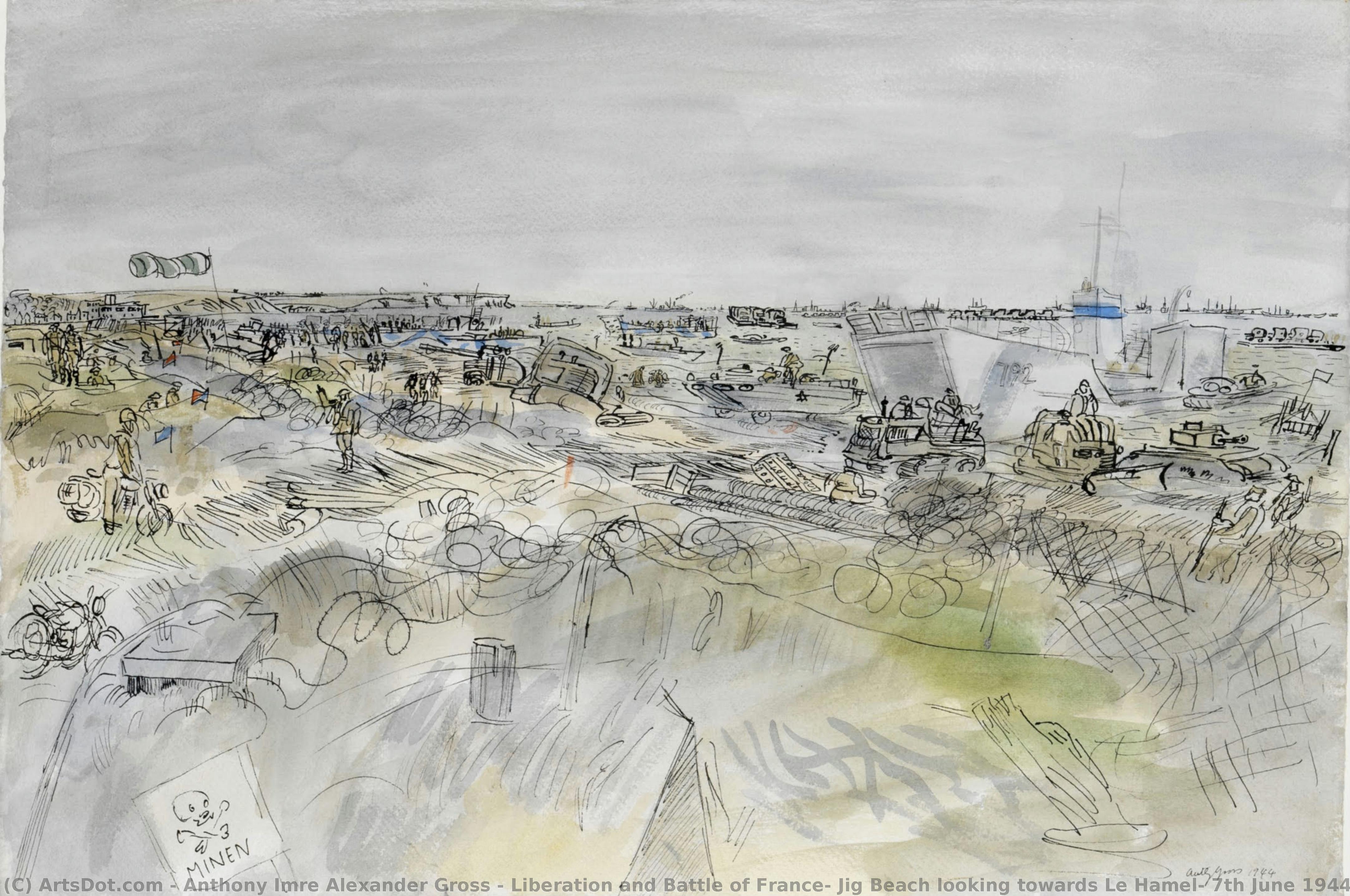Liberation And Battle Of France: Jig Beach Looking Towards Le Hamel, 7th June 1944 — Anthony Imre Alexander Gross
