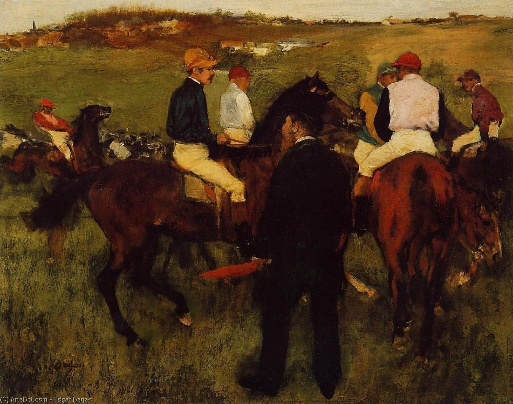 "out Of The Paddock" -> "aus Dem Paddack" — Hilaire-germain-edgar Degas