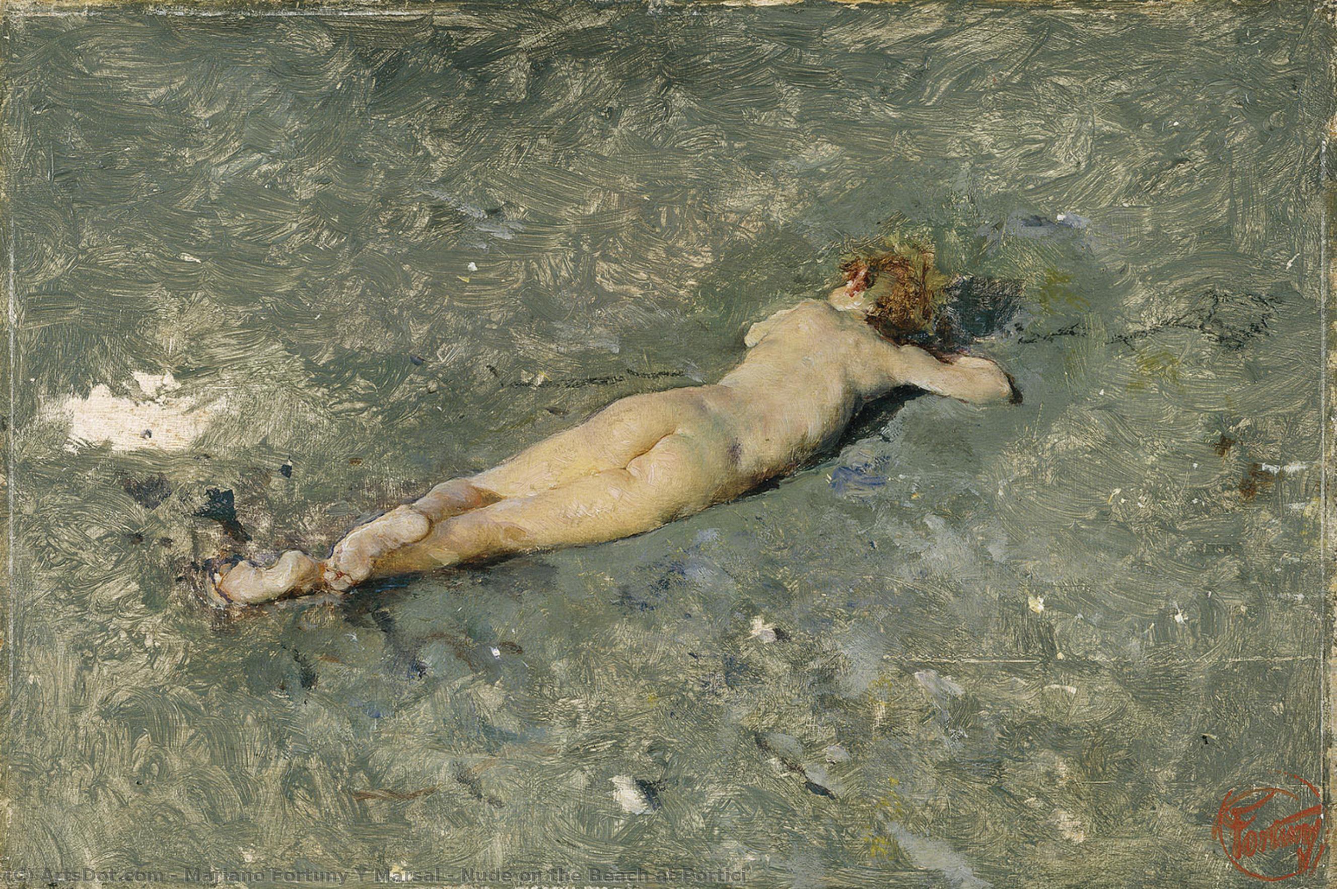 Nude On The Beach At Portici — Mariano Fortuny Y Marsal
