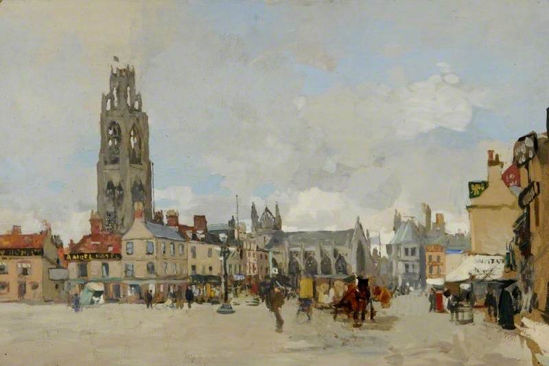 View Of The Market Place, Boston, Lincolnshire, Looking North — James Kerr Lawson