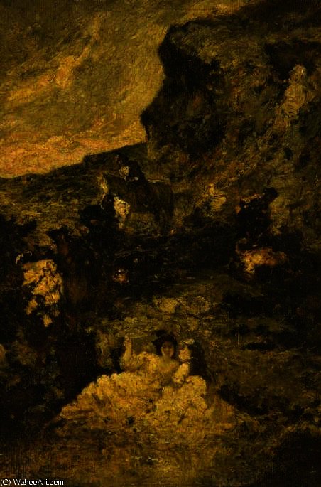The Ravine — Adolphe Joseph Thomas Monticelli
