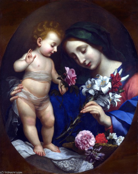 The Virgin And Child With Flowers — Carlo Dolci