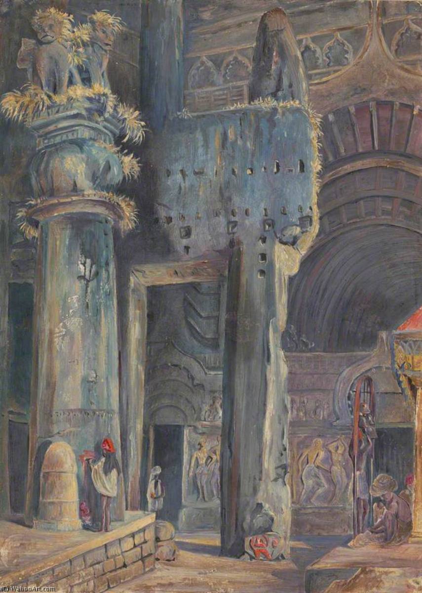 Eingang Zur Karlee-höhle (karli), Maharashtra, Indien — Marianne North