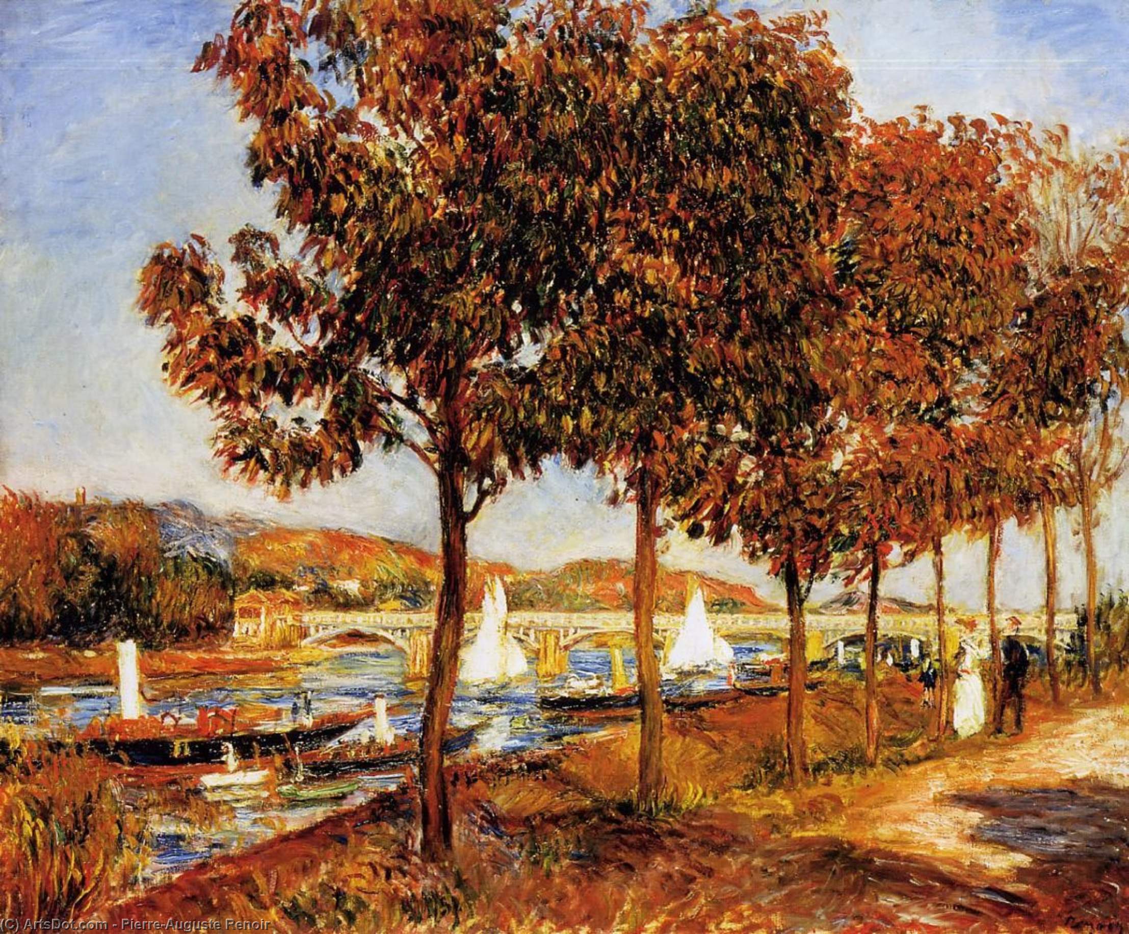 The Bridge At Argenteuil In Autumn — Pierre-auguste Renoir