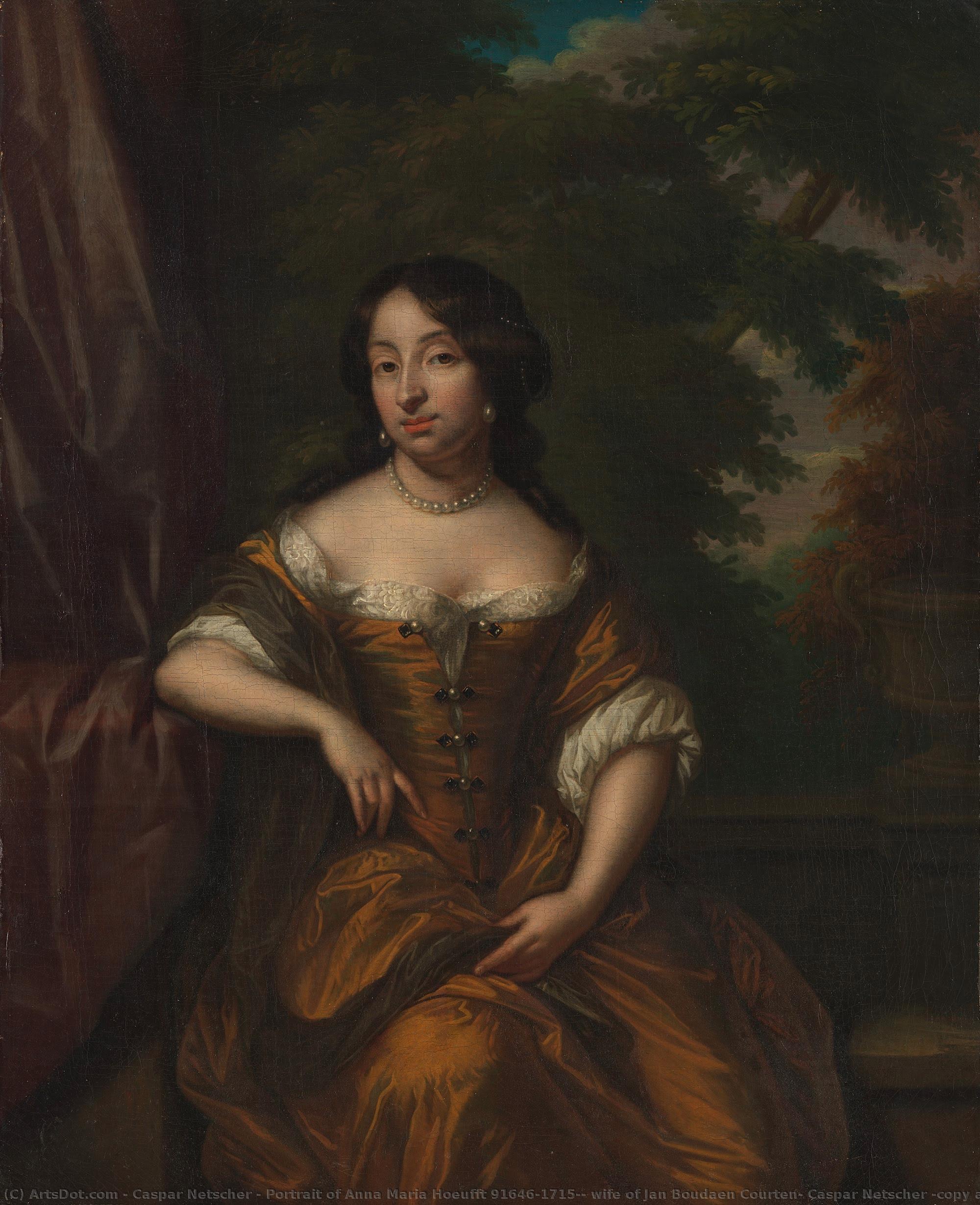 Portrait Of Anna Maria Hoeufft 91646-1715), Wife Of Jan Boudaen Courten, Caspar Netscher (copy After), 1690 - 1753 — Netscher, Caspar