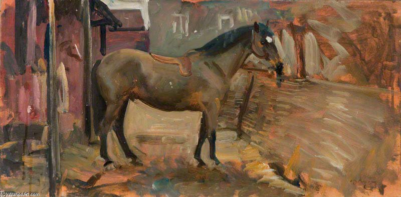 A Bay Horse In A Stable - — Sir Alfred James Munnings
