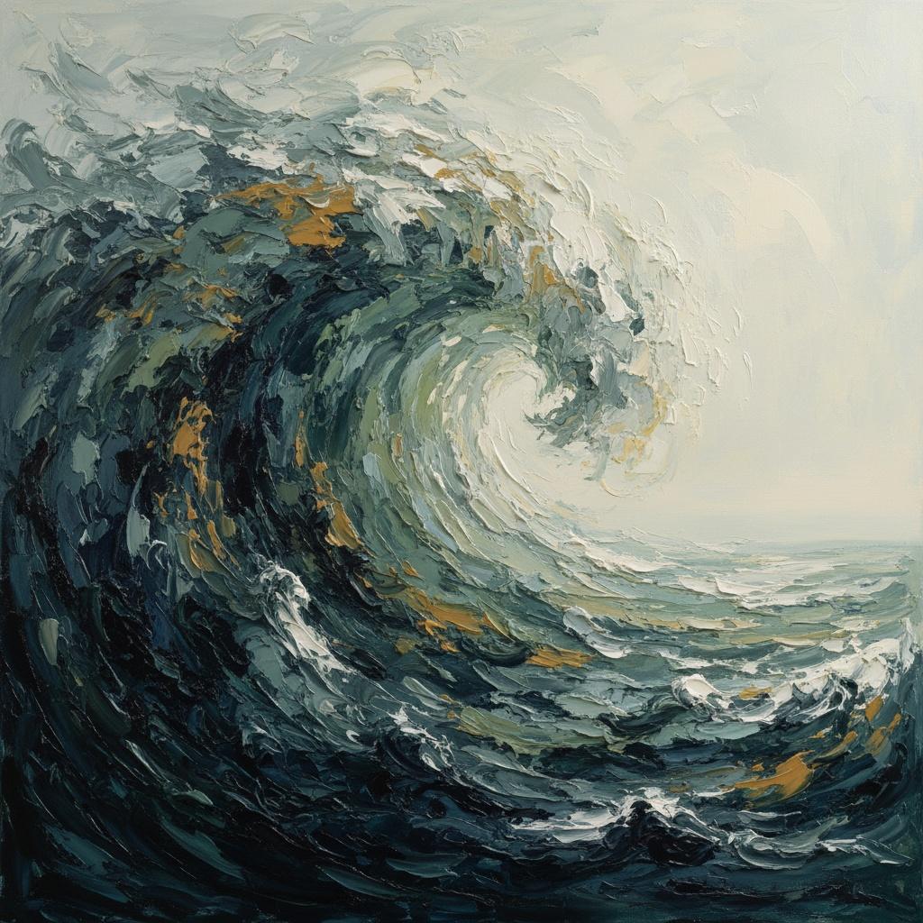 Eternal Surge In Prussian Blue: A Monumental Study Of Kinetic Oceanic Chaos — Christian Noiret