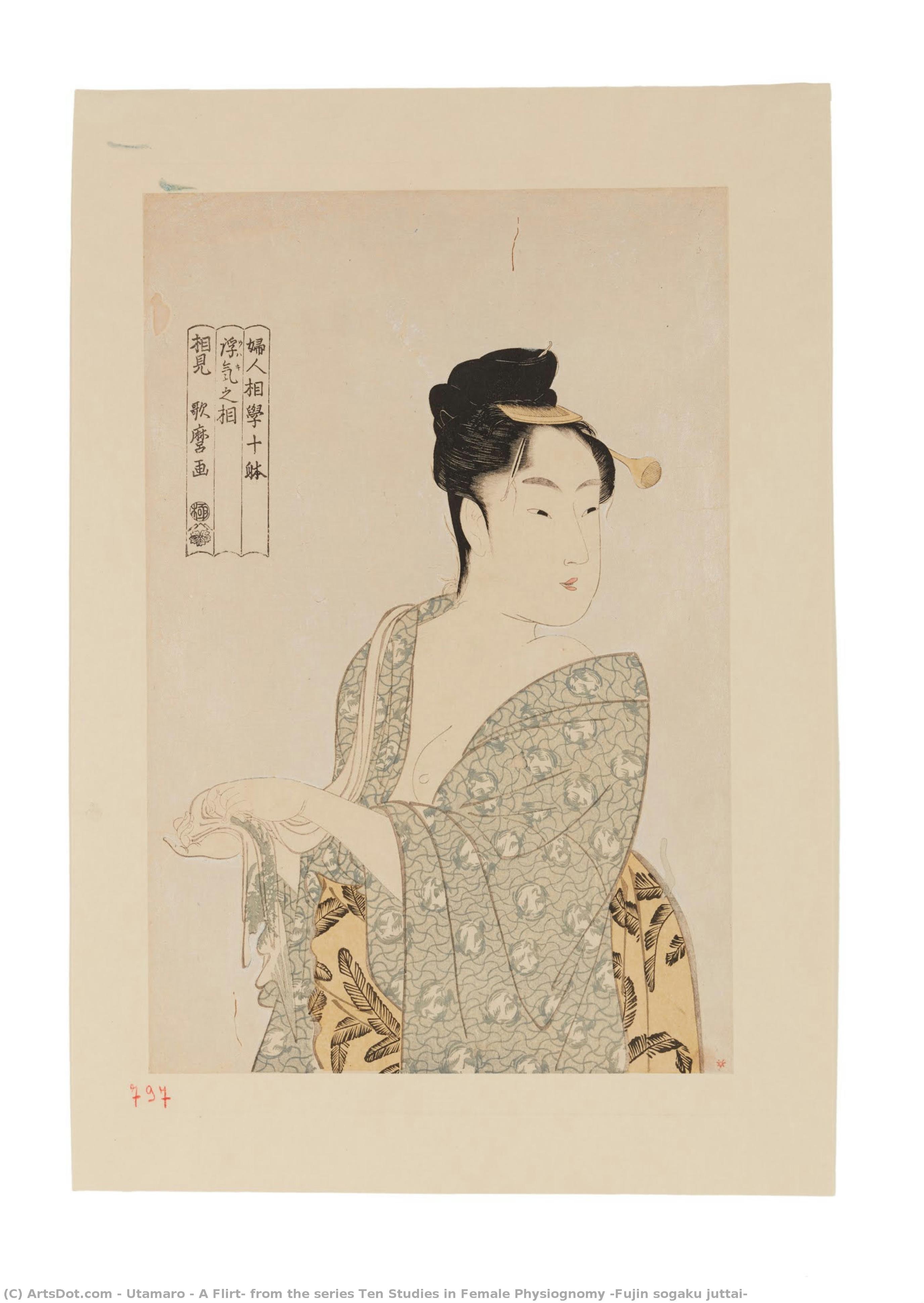 A Flirt, From The Series Ten Studies In Female Physiognomy (fujin Sogaku Juttai) — Kitagawa Utamaro