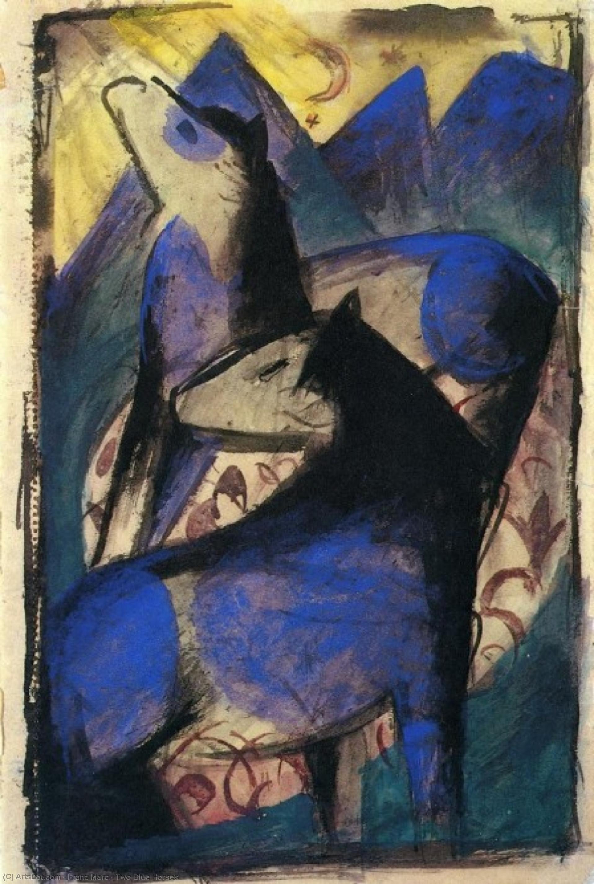 Two Blue Horses — Франц Марк