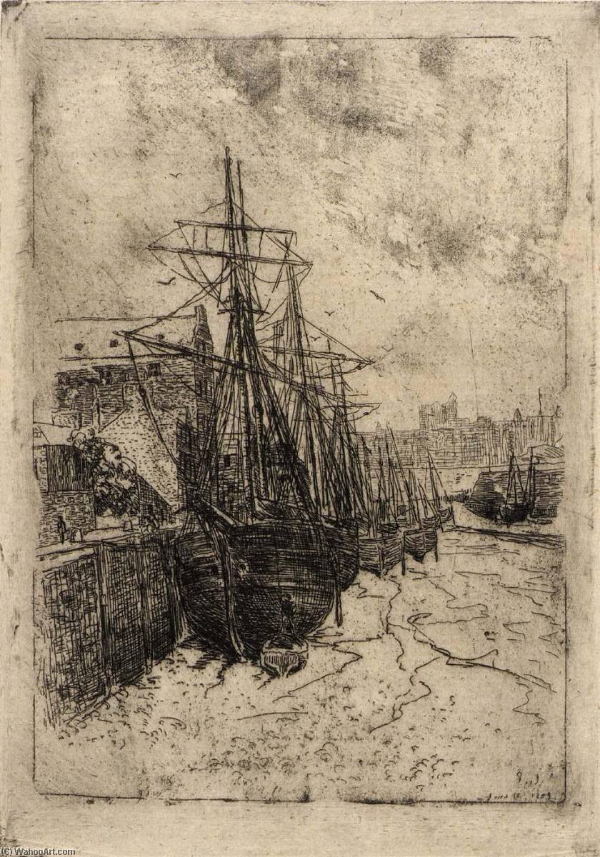 Boats At Low Tide Isle Of Man — Julian Alden Weir