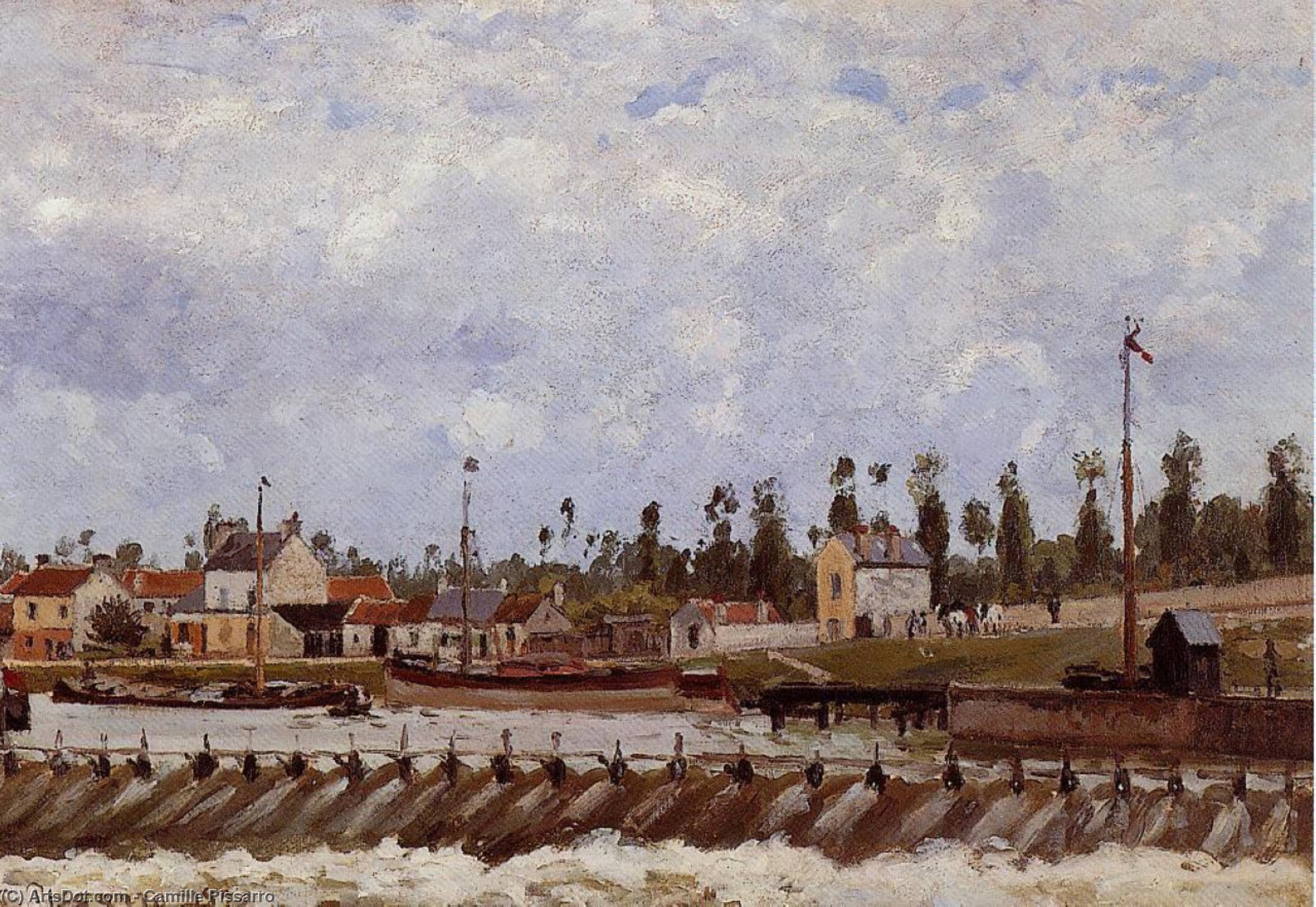 Pontoise Dam. — Camille Pissarro