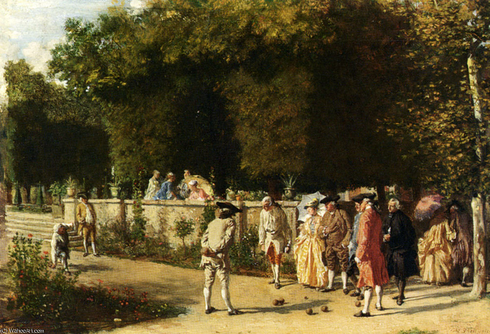 Playing Jeu De Boules — Жан-луи Эрнест Мейсонье