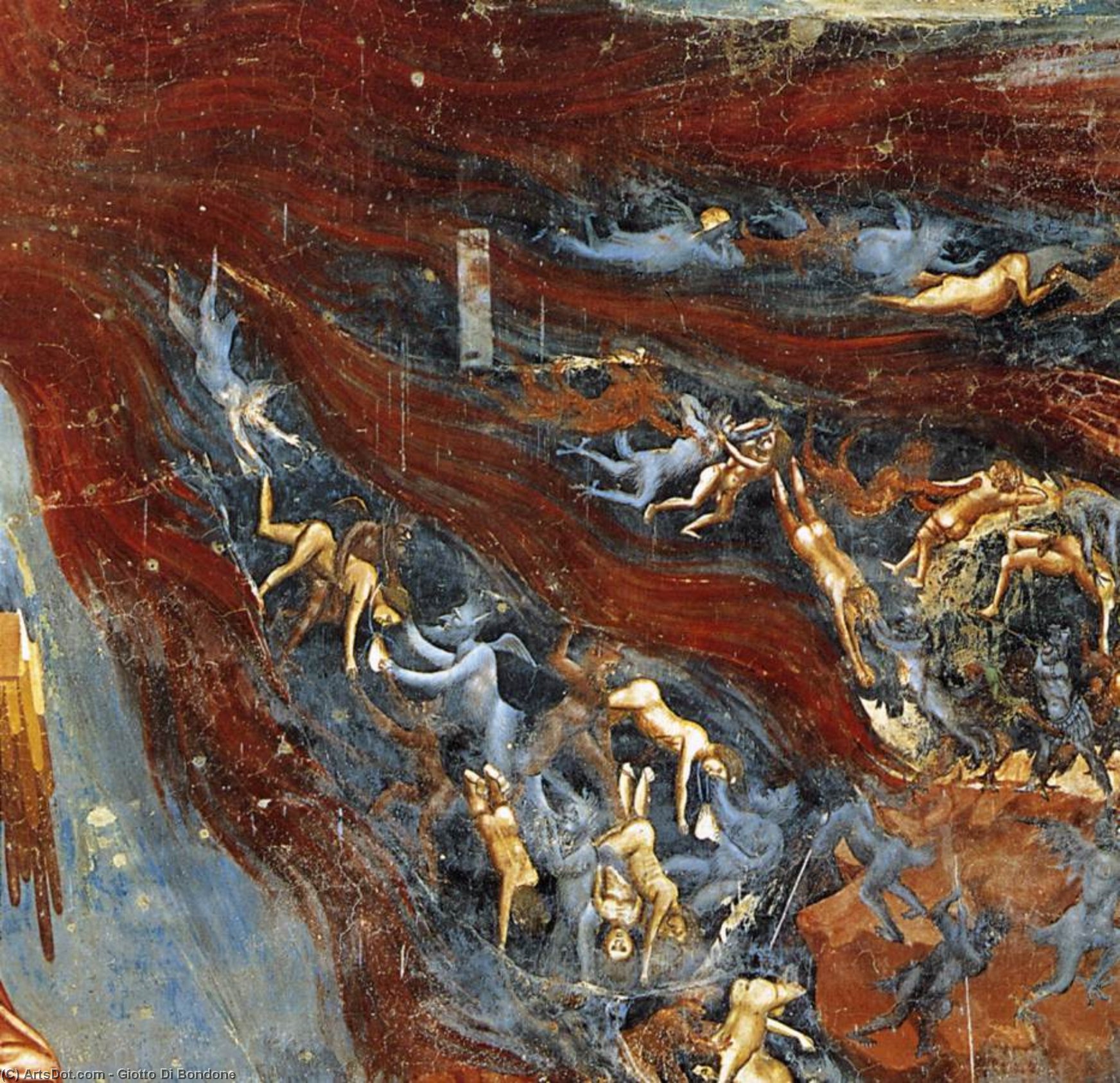 Last Judgment (detail 12) (cappella Scrovegni (arena Chapel), Padua) — Đijoto Di Bondone