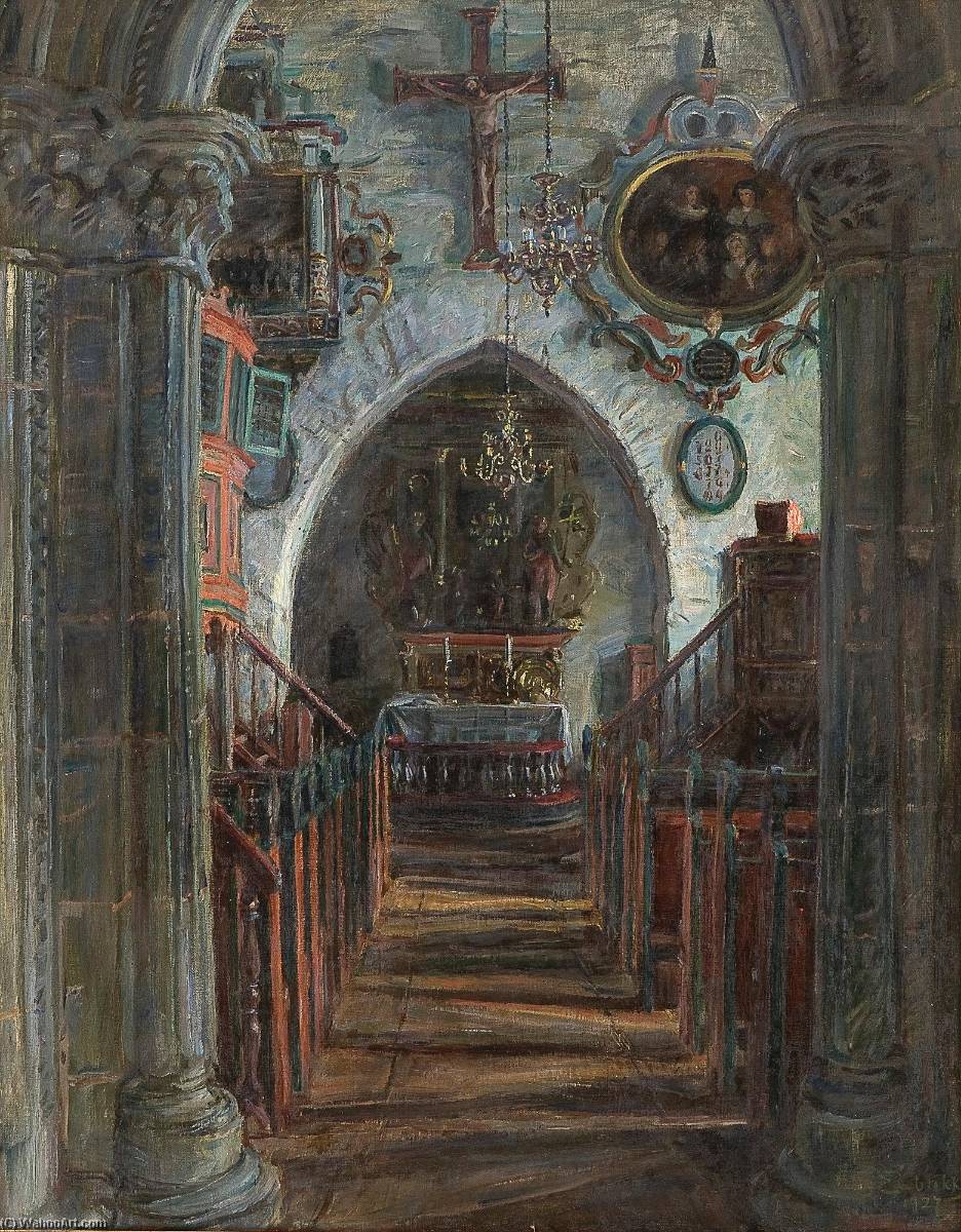 Interior Of The Luster Church — August Eiebakke