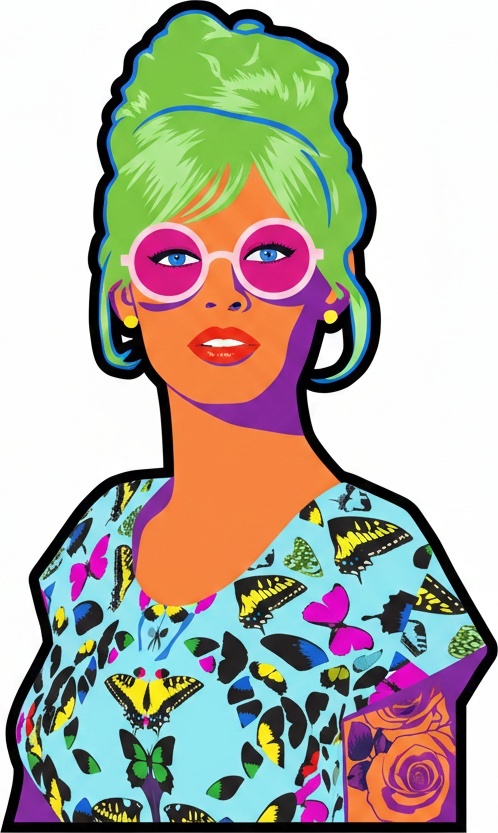 Vibrant Chromatic Echo: A Singular Vision Of Neon Grace And Butterfly Flight — Caroline Pelletier